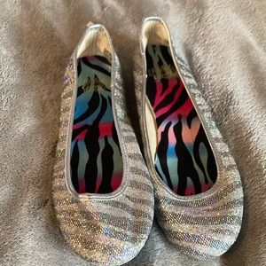 Cute sparkly zebra girls shoes